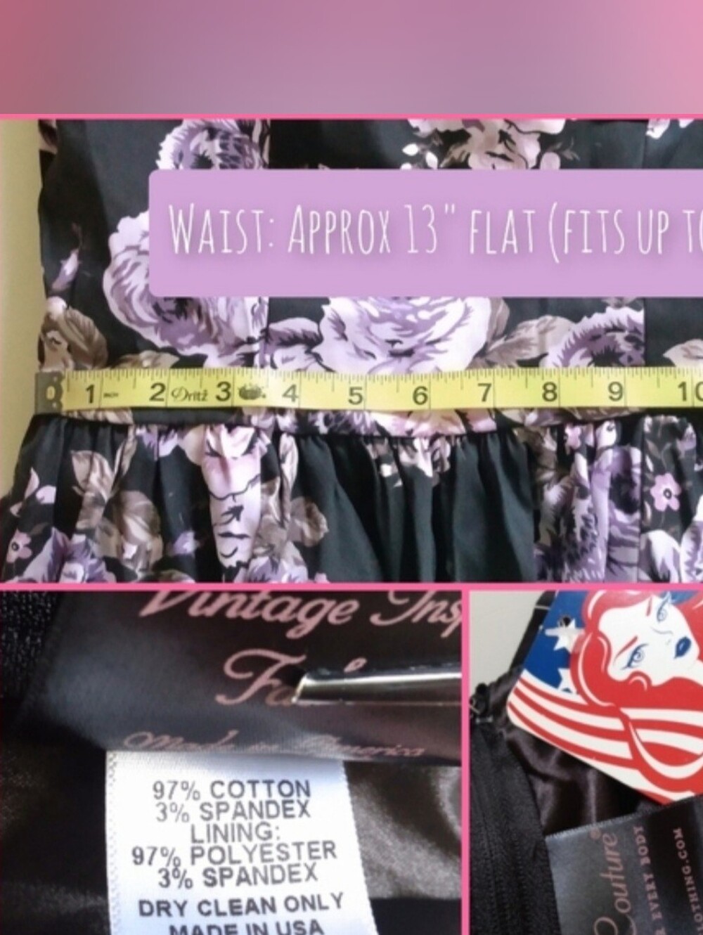 NWT Pinup Couture Stephanie Purple Floral Dress - Picture 3 of 3